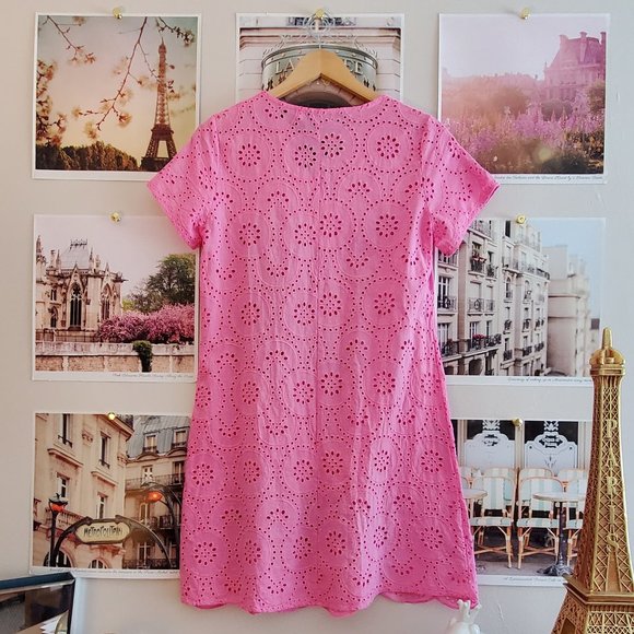 Misslook Pink Eyelet Midi Lace Dress (Cover-up) - Picture 2 of 8